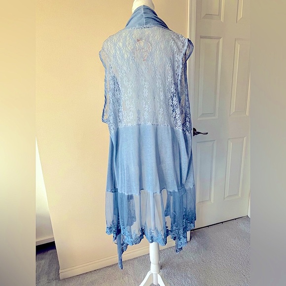 🆕🛍️Lace long over vest with pockets Simply Couture nwt - Picture 1 of 6